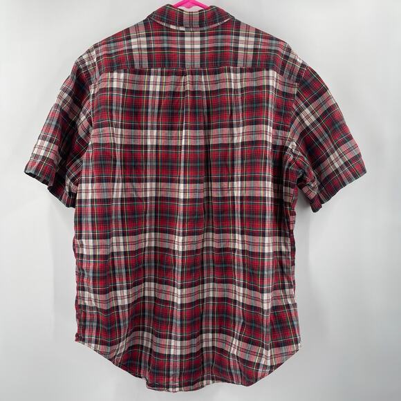 RALPH LAUREN Shirt Size Extra Large Classic Fit Tartan Plaid Short Sleeve Cotton - Picture 2 of 14